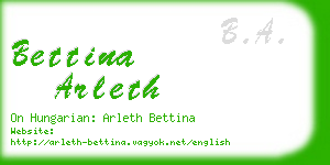 bettina arleth business card